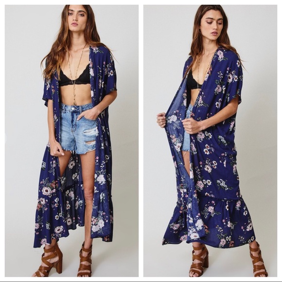 ShopEvelynne Jackets & Blazers - 21 Long boho chic floral kimono duster